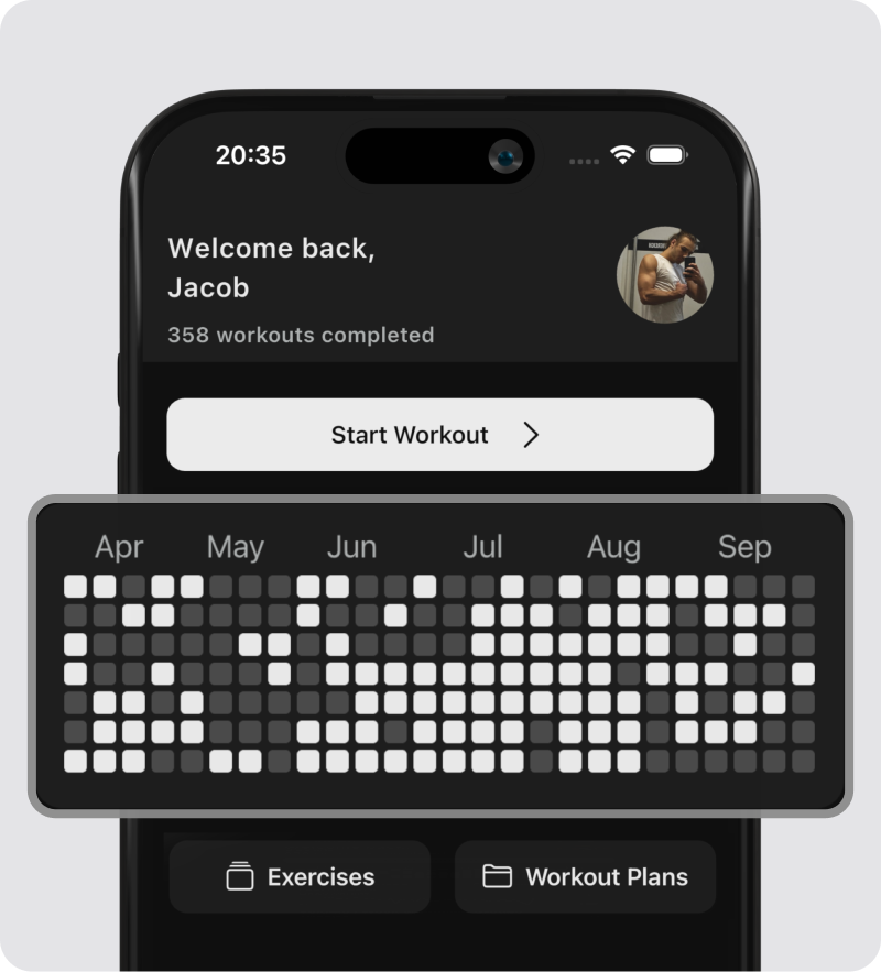 Screenshot of the app while entering a workout